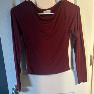 Elegant Burgundy Long Sleeve Top